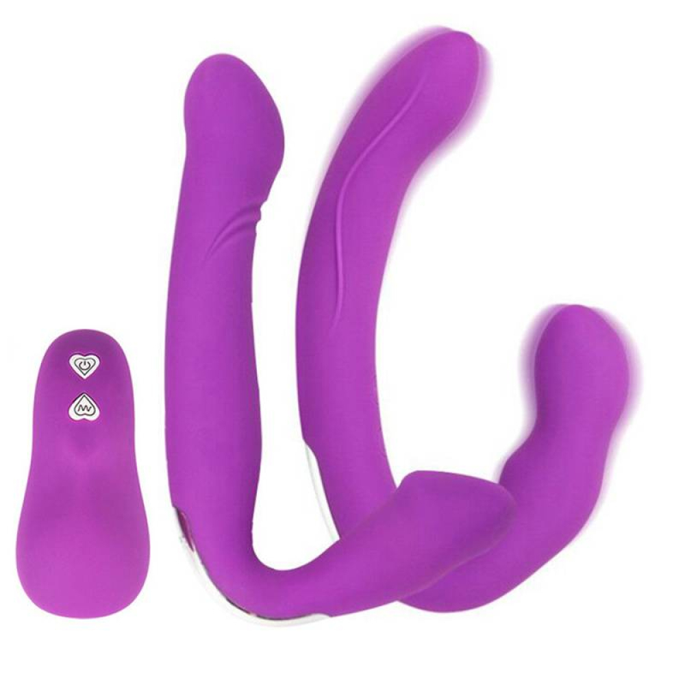 Cinta Peniana Dupla Penetração Strapless Vibrador Prazer para Casal