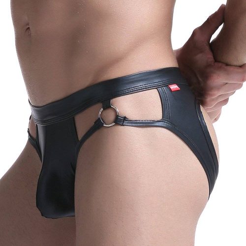 Cueca Jockstrap Masculina Em Couro Tanga Gay Chastity