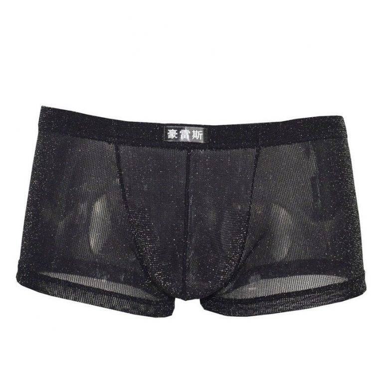 Cueca Masculina Transparente Box De Renda Sexy Lingerie Chastity