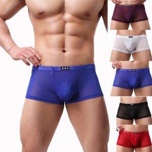 Cueca Masculina Transparente Box De Renda Sexy Lingerie Chastity