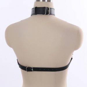 Sutiã Harness Lingerie de Cintas de Couro BDSM Top Chastity