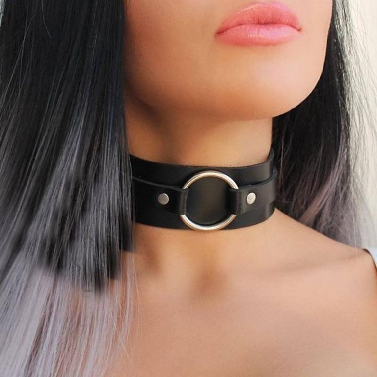 Gargantilha Choker De Couro Coleira Discreta Bdsm Chastity