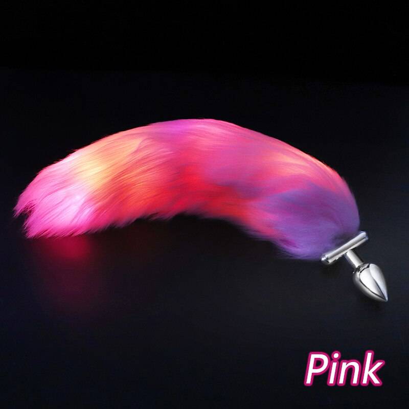 Plug Anal Cauda De Raposa Luminosa Fox Tail Luminous Buttplug Chastity