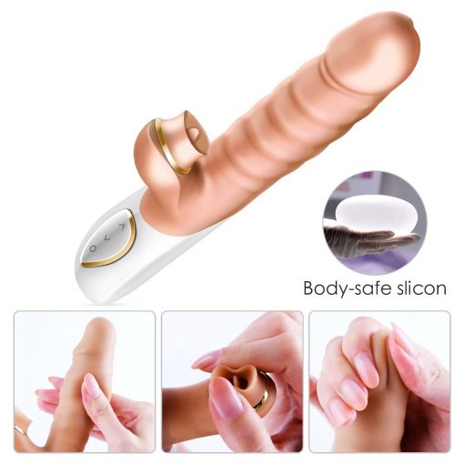 Vibrador Telescópico Cyberskin Com Sucção De Clitóris – 10 Velocidades Vibradores