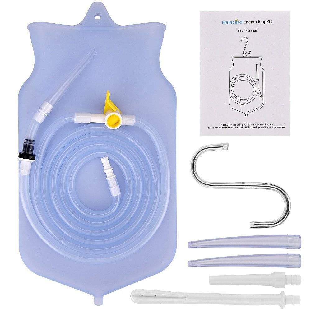 Hailicare enema saco reutilizável silicone gel água cólon limpeza enteroclism desintoxicado intestinos sacos vaginal lavagem enema kit