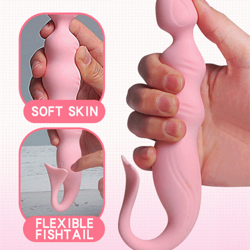 Vibrador Anal Beads de Silicone Fish Tail Plug G-Spot Inserção Consolo Plug anal Vibradores