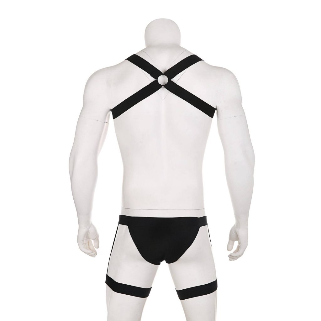 Cintas Sexy De Elastano Com Cueca Masculina Harness Peitoral E Coxas Chastity