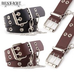 Best YBT Women Belt Imitation Leather Pin Buckle Belt New Punk Wind Jeans Fashion Individual Decorative Belt Chain Women Belt Vestuário