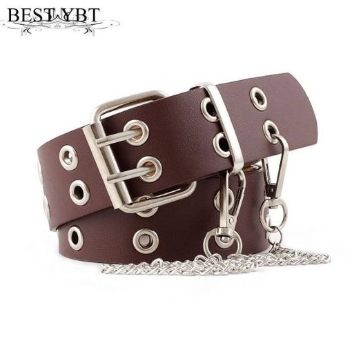 Best YBT Women Belt Imitation Leather Pin Buckle Belt New Punk Wind Jeans Fashion Individual Decorative Belt Chain Women Belt Vestuário