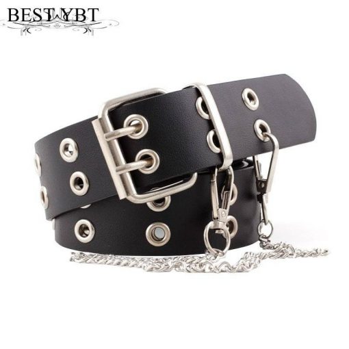 Best YBT Women Belt Imitation Leather Pin Buckle Belt New Punk Wind Jeans Fashion Individual Decorative Belt Chain Women Belt Vestuário