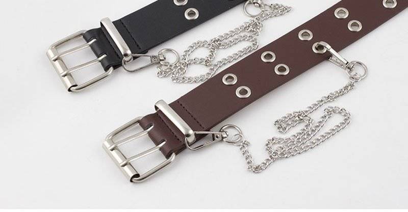 Best YBT Women Belt Imitation Leather Pin Buckle Belt New Punk Wind Jeans Fashion Individual Decorative Belt Chain Women Belt