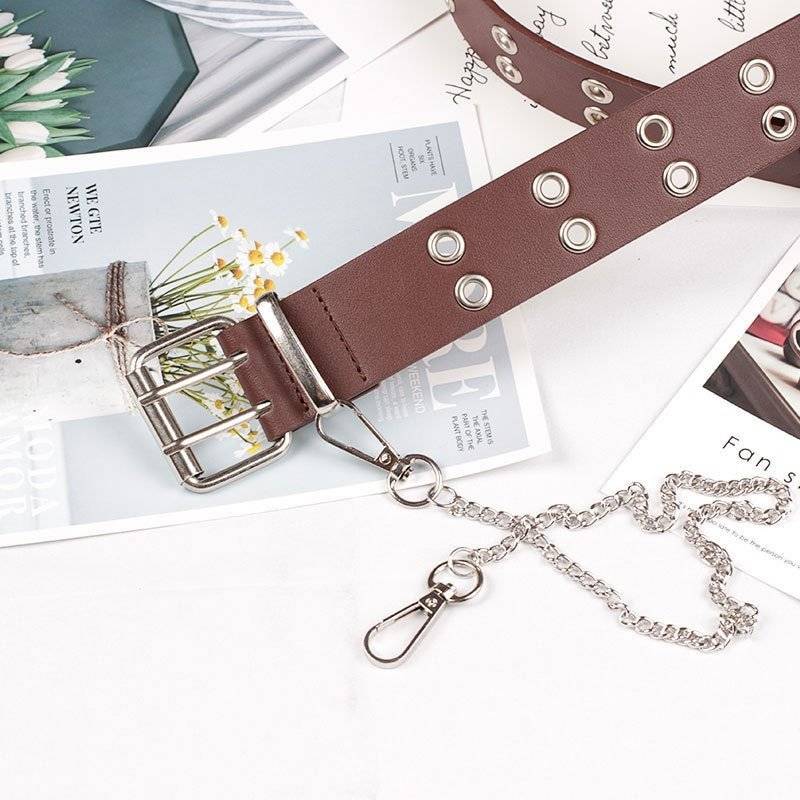 Best YBT Women Belt Imitation Leather Pin Buckle Belt New Punk Wind Jeans Fashion Individual Decorative Belt Chain Women Belt