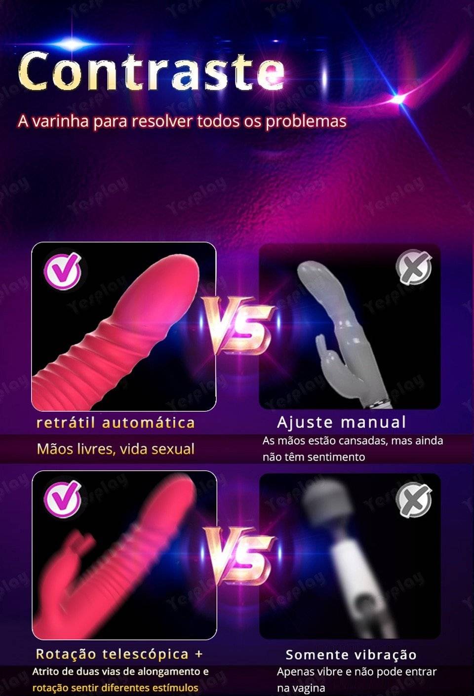 Vibração telescópica vibrador vibrador vibrador vibrador do ponto g do aquecimento da rotação da bola da vibração do coelho brinquedos sexuais da masturbação fêmea para a mulher