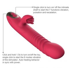 Vibração telescópica vibrador vibrador vibrador vibrador do ponto g do aquecimento da rotação da bola da vibração do coelho brinquedos sexuais da masturbação fêmea para a mulher Vibradores