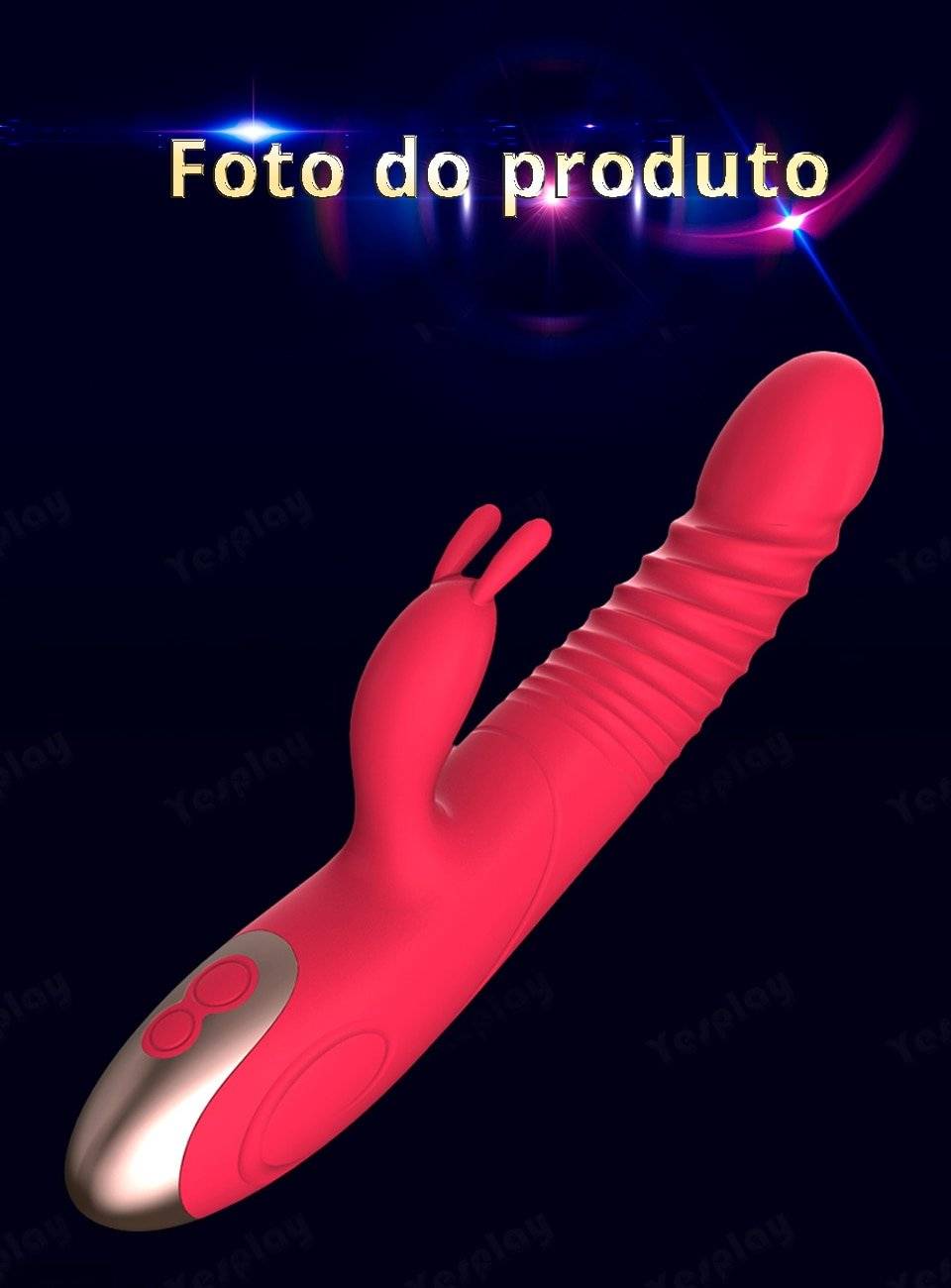 Vibração telescópica vibrador vibrador vibrador vibrador do ponto g do aquecimento da rotação da bola da vibração do coelho brinquedos sexuais da masturbação fêmea para a mulher