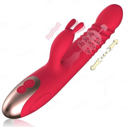 Vibração telescópica vibrador vibrador vibrador vibrador do ponto g do aquecimento da rotação da bola da vibração do coelho brinquedos sexuais da masturbação fêmea para a mulher Vibradores