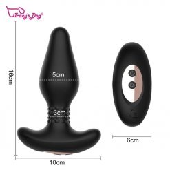 A Tracy está Cão Anal Vibrador Butt Plug anal Com 360 ° Rotação Padrões de Vibração Da Próstata Massageador Estimulador Com Controle Remoto Vibradores