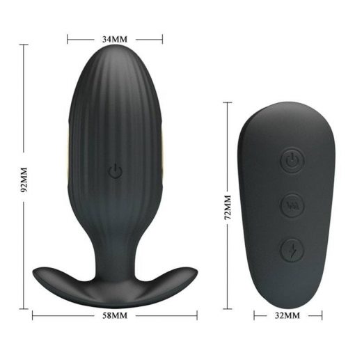 Controle remoto sem fio elétrico choque anal plug masculino massageador de próstata gay grande plugue de bunda vibrador brinquedo do sexo para o sexo masculino produto Inserção Plug anal