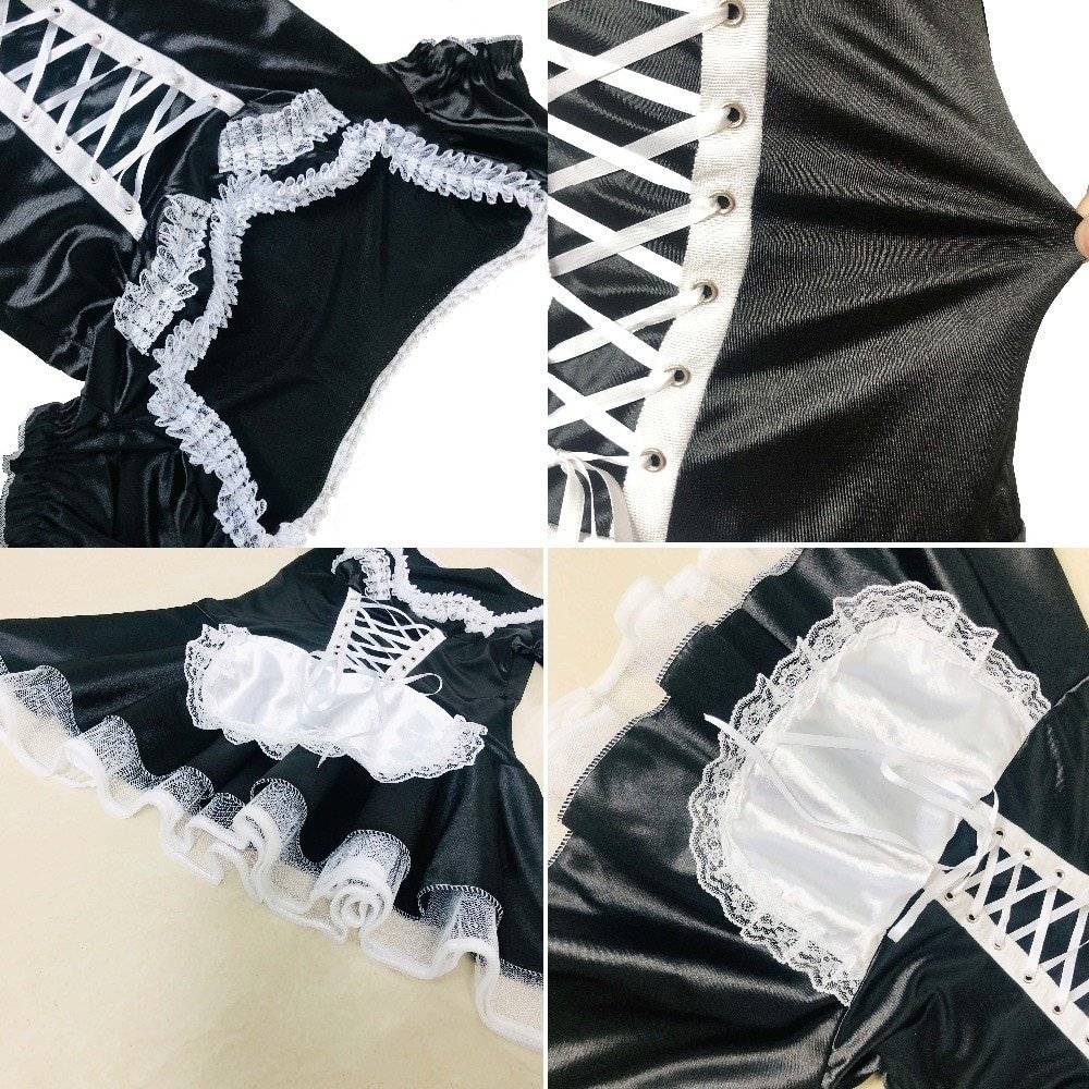 Sexy feminino francês maid cosplay lingerie plus size traje de halloween para feminino empregada doméstica vestido exótico servo cosplay maids outfit