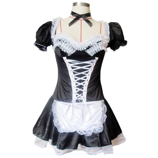 Sexy feminino francês maid cosplay lingerie plus size traje de halloween para feminino empregada doméstica vestido exótico servo cosplay maids outfit Vestuário