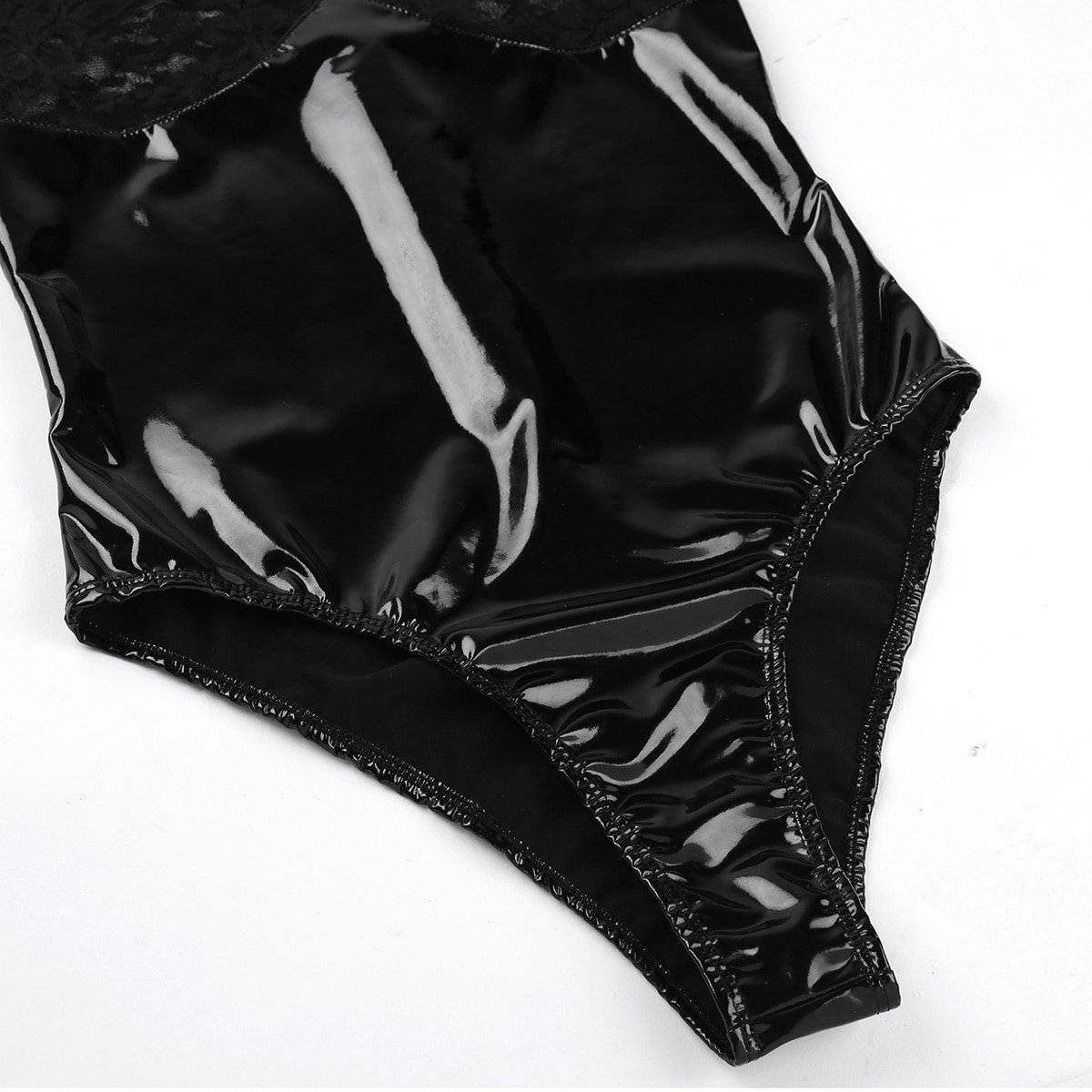 Shiny Wetlook Female Sexy Panties with Plug Dildo Briefs Underwear Bondage  BDSM