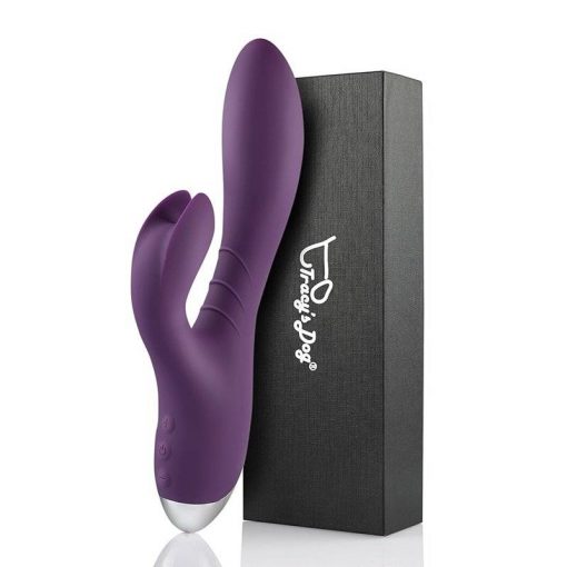 Clitóris do cão de tracy amassando e deslizando o vibrador do coelho para estimular g-ponto 10 modos à prova dwaterproof água vibrando brinquedo do sexo do vibrador Vibradores