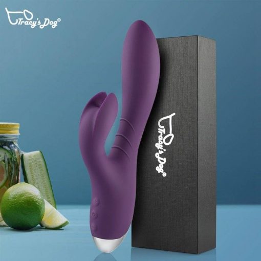 Clitóris do cão de tracy amassando e deslizando o vibrador do coelho para estimular g-ponto 10 modos à prova dwaterproof água vibrando brinquedo do sexo do vibrador Vibradores