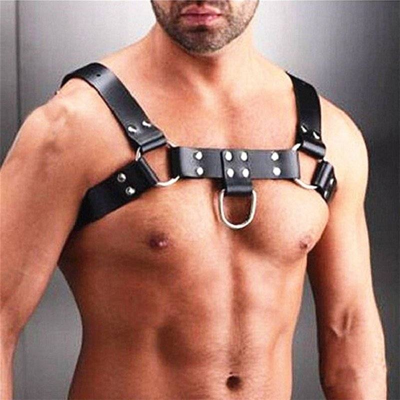 Fetish gay bdsm couro peito arnês homens ajustável sexual corpo bondage gaiola cinto rave gay roupas para sexo adulto