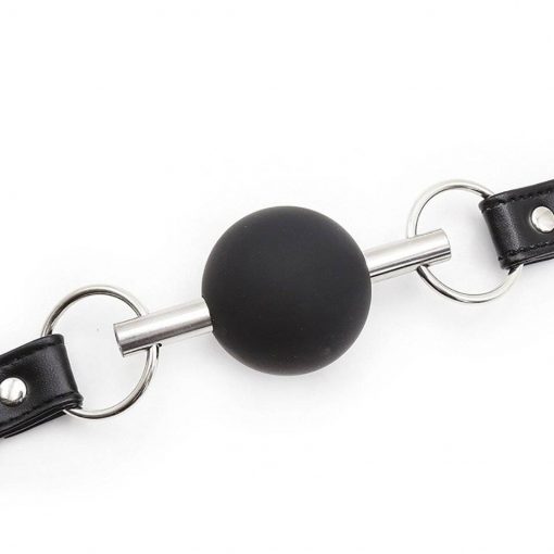 Mordaça Bite Ball Gag Com Suporte Metálico E Couro BDSM Mordaça