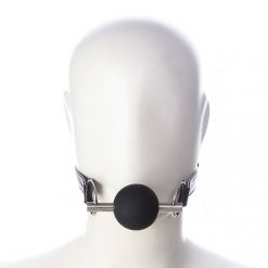 Mordaça Bite Ball Gag Com Suporte Metálico E Couro BDSM Mordaça