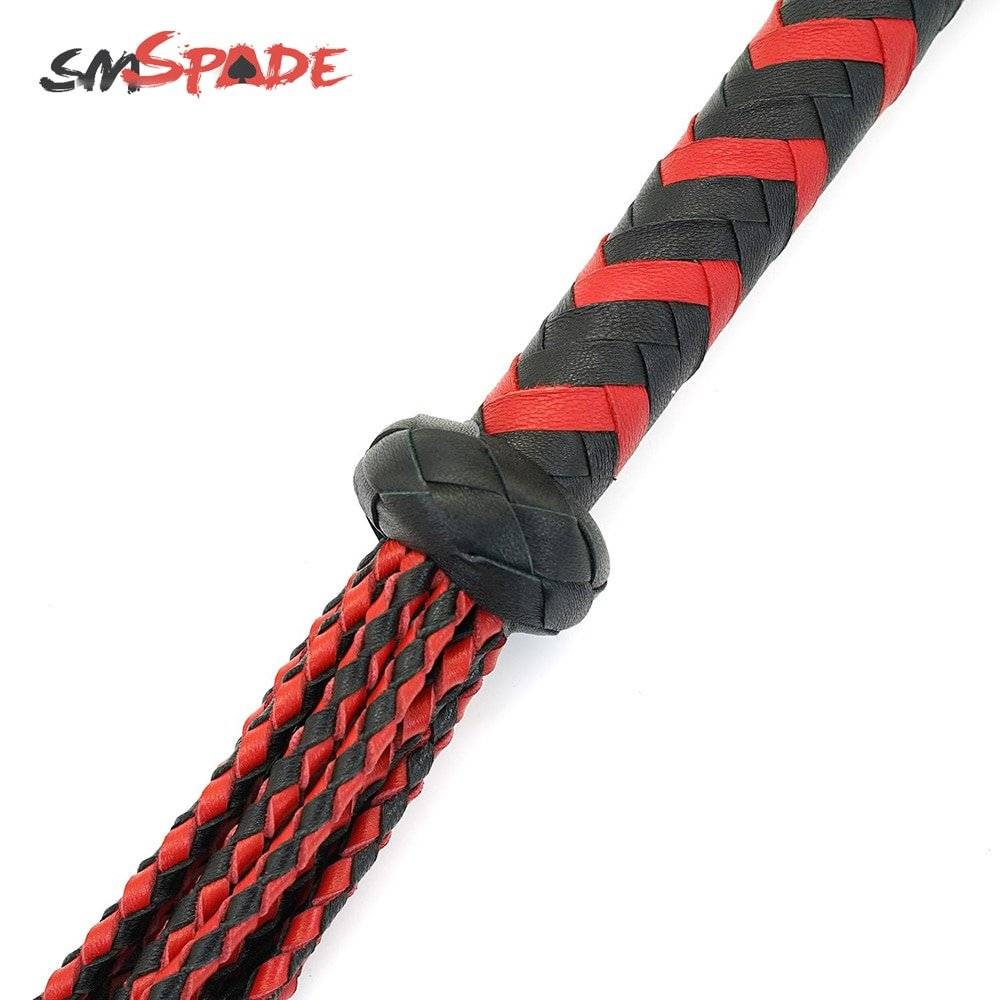 Chibata Flogger SM Spade 60 cm Trançado Caudas de Couro Feito à Mão