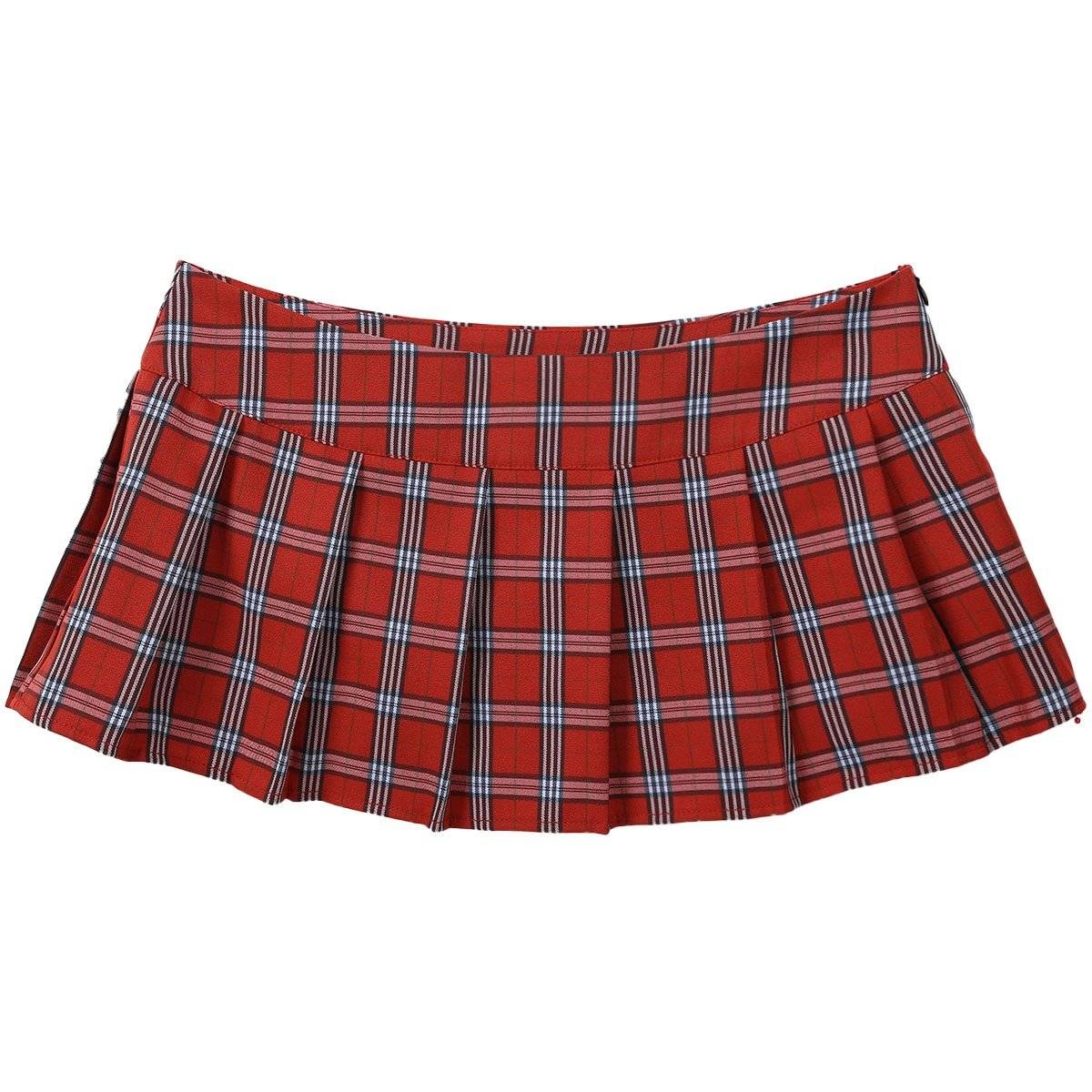 Mini Saia Xadrez Vermelha Schoolgirl Estudante Sexy Skirt