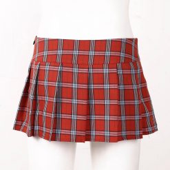 Mini Saia Xadrez Vermelha Schoolgirl Estudante Sexy Skirt Vestuário