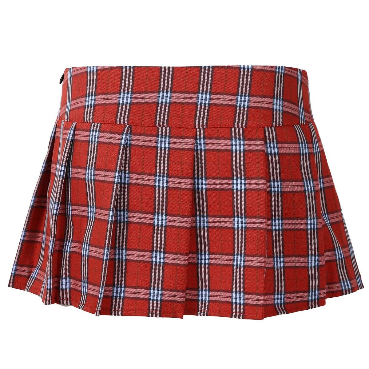 Mini Saia Xadrez Vermelha Schoolgirl Estudante Sexy Skirt