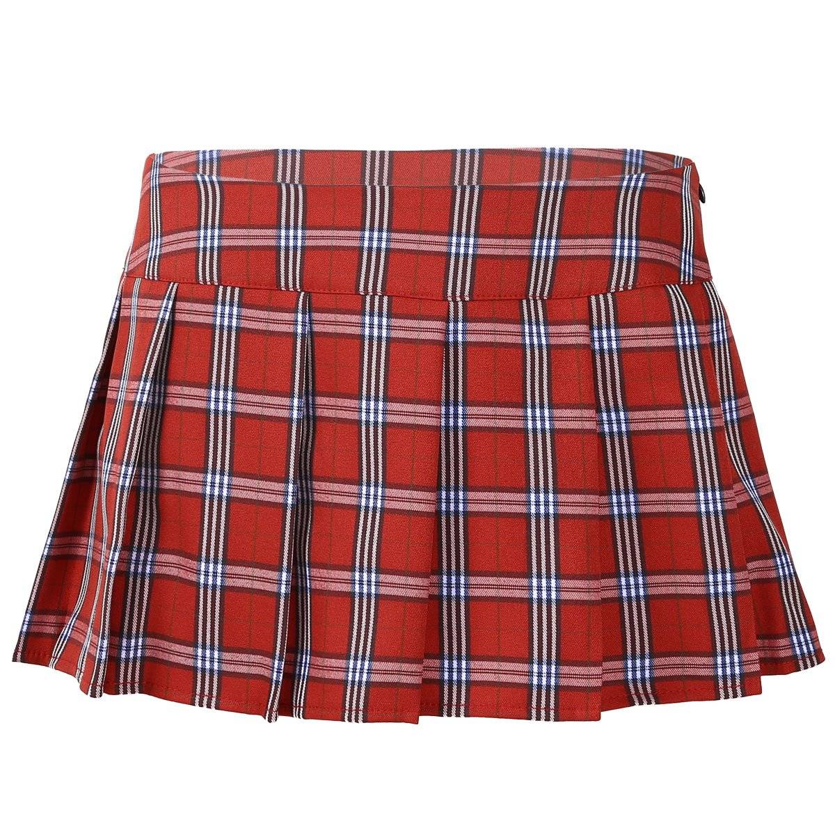 Mini Saia Xadrez Vermelha Schoolgirl Estudante Sexy Skirt