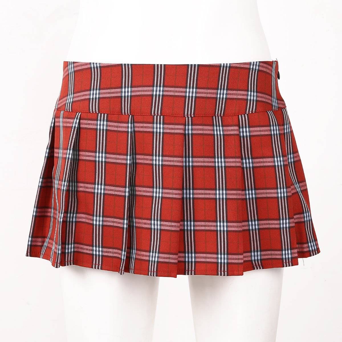 Mini Saia Xadrez Vermelha Schoolgirl Estudante Sexy Skirt