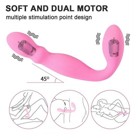 Vibrador com 2 motores strapon, brinquedo sexual para casais, mulheres, massageador ponto g, massageador, íntimo lésbico, masturbador erótico Vibradores