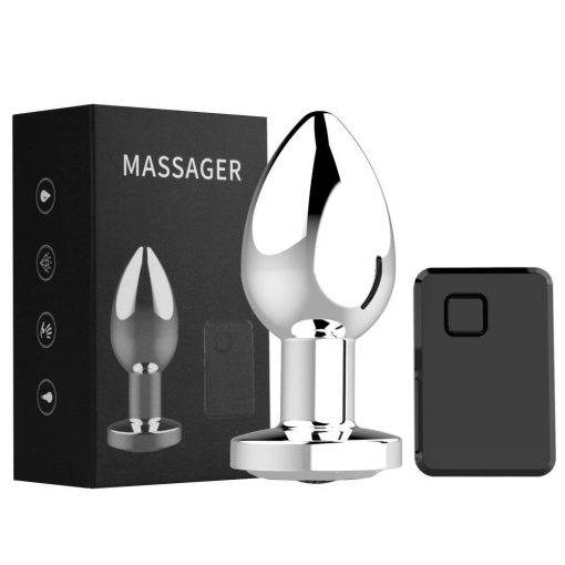 Plug Anal Pequeno Metal Vibrador 10 Modos com Controle Inserção Plug anal