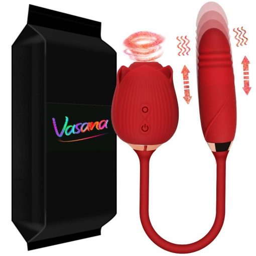 Vasana 10 velocidade rosa sugando vibrador para mulher 2 em 1 clitóris estimulador e amor vibrador de ovo com dildo de impulso telescópico Vibradores