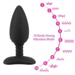 Plug Anal Vibrador de Choque Elétrico E-stim ButtPlug Controle Remoto Inserção Plug anal