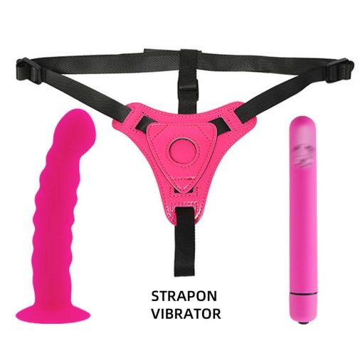 Strapon Dildo 14CM Beginner Vibrador Bullet Pegging Sex Toy Inserção Cinta Peniana