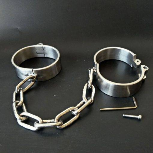 Algemas de aço inoxidável pesados, algemas de tornozelo com tampa, bondage bdsm, algemas de mão, jogos adultos, brinquedos sexuais para mulheres e homens Sem Categoria