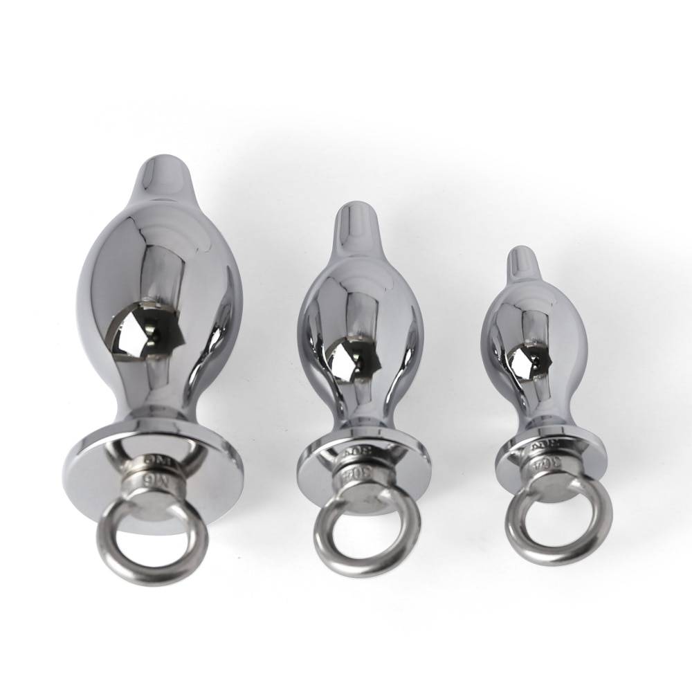 Anal de aço inoxidável plug com trela lock expandindo ass asslock butt plug grande ass trainer escravo sexo bondage brinquedos para o casal