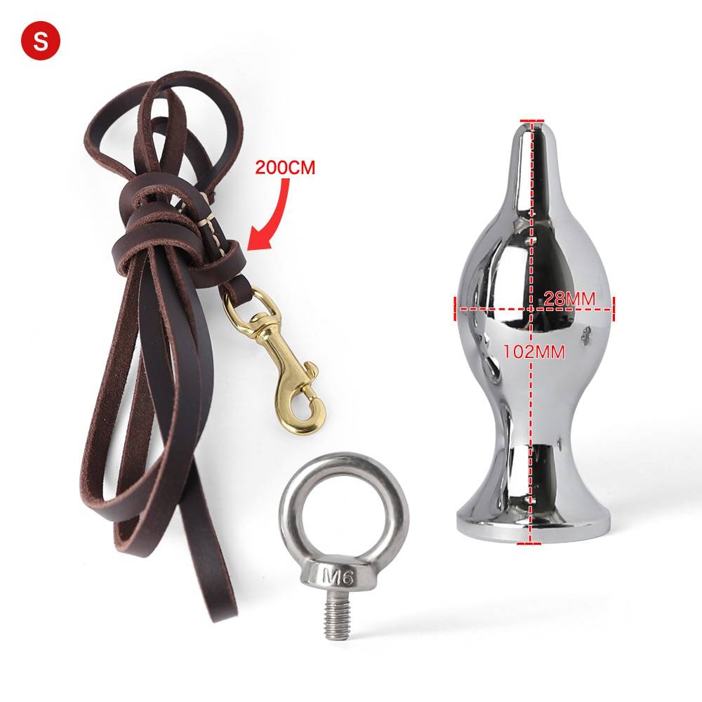 Anal de aço inoxidável plug com trela lock expandindo ass asslock butt plug grande ass trainer escravo sexo bondage brinquedos para o casal