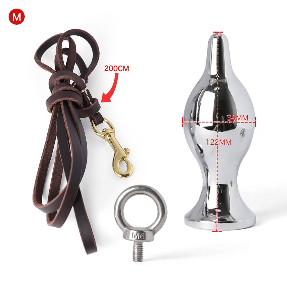 Anal de aço inoxidável plug com trela lock expandindo ass asslock butt plug grande ass trainer escravo sexo bondage brinquedos para o casal