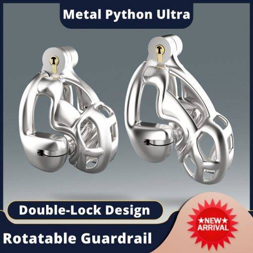 Cinto de Castidade Cobra Double Lock Python Stainless Steel Mamba Cage Cintos de Castidade