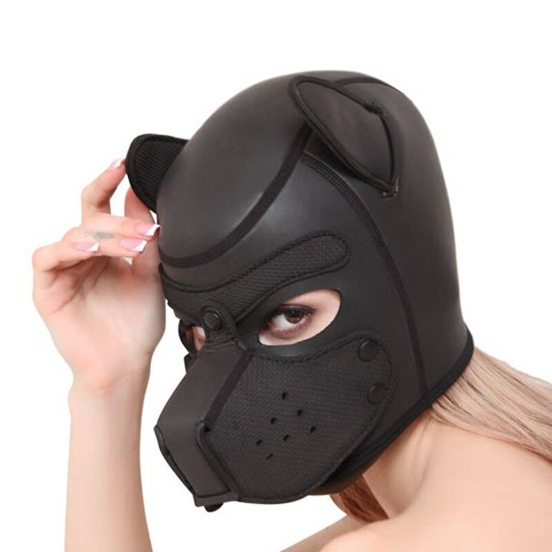 Máscara e acessório para cosplay de cachorro, bondage bdsm, cosplay e contenção para casal, brinquedos para adultos