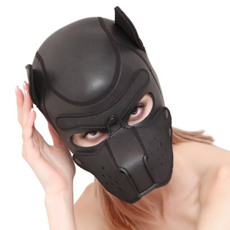 Máscara e acessório para cosplay de cachorro, bondage bdsm, cosplay e contenção para casal, brinquedos para adultos