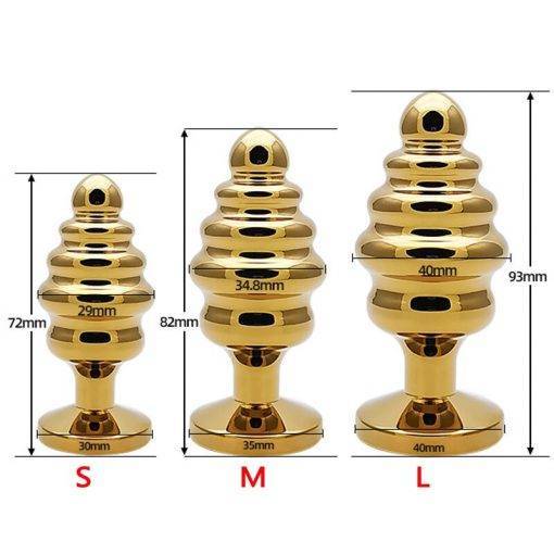 Prata/ouro espiral anal plug g ponto de metal butt plug inferior jóias dilatador expansor anal ânus adulto sexo brinquedos bunda erótica plug Inserção Plug anal