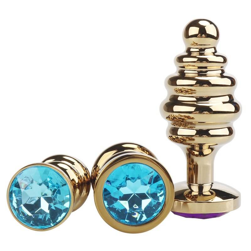 Prata/ouro espiral anal plug g ponto de metal butt plug inferior jóias dilatador expansor anal ânus adulto sexo brinquedos bunda erótica plug